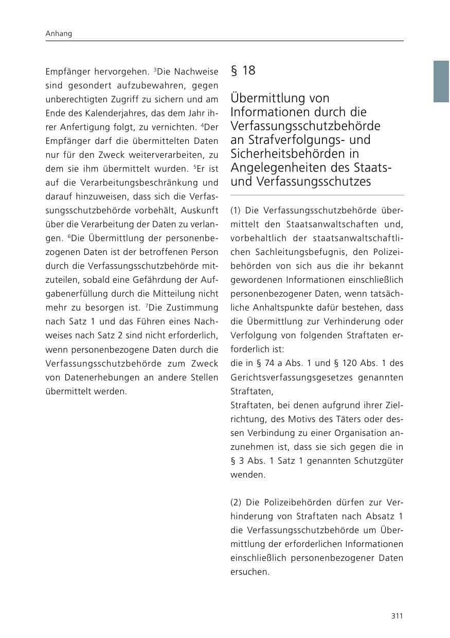 Seite 313 des Verfassungsschutzbericht 2015 Niedersachsen