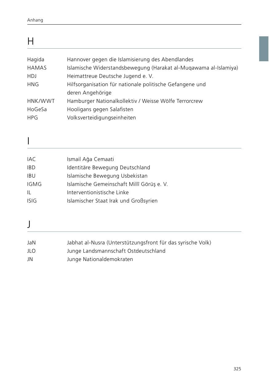 Seite 327 des Verfassungsschutzbericht 2015 Niedersachsen