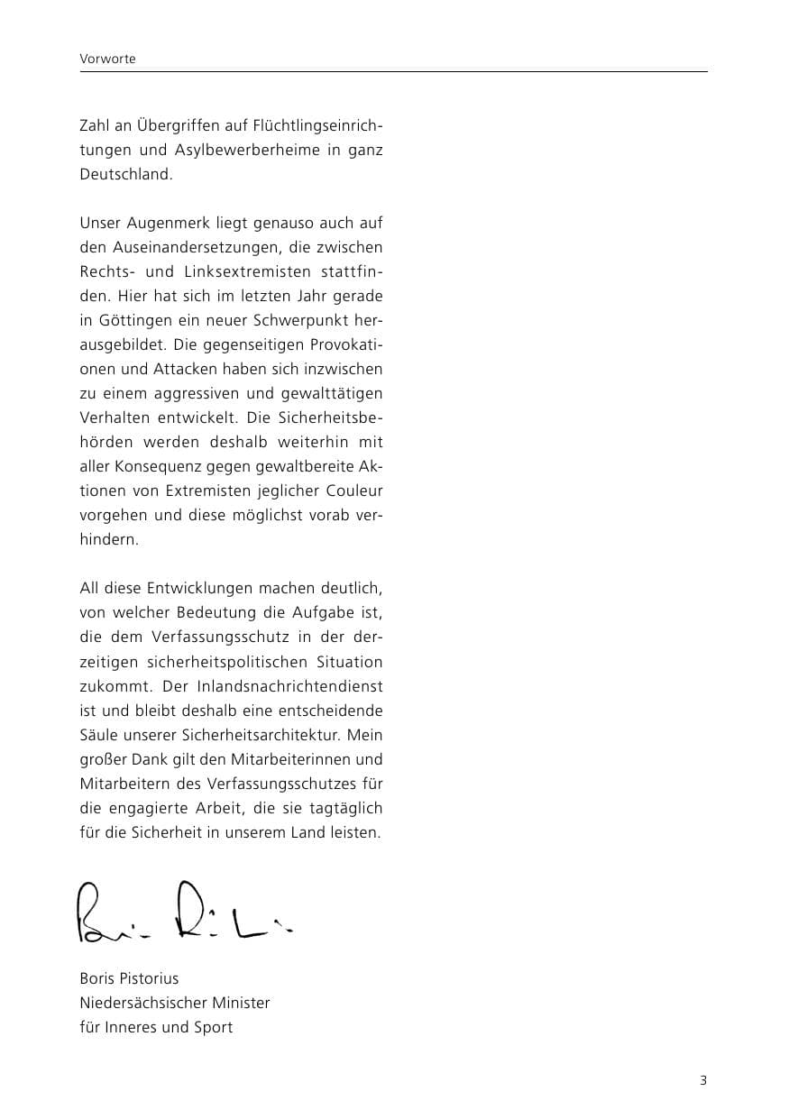 Seite 5 des Verfassungsschutzbericht 2015 Niedersachsen