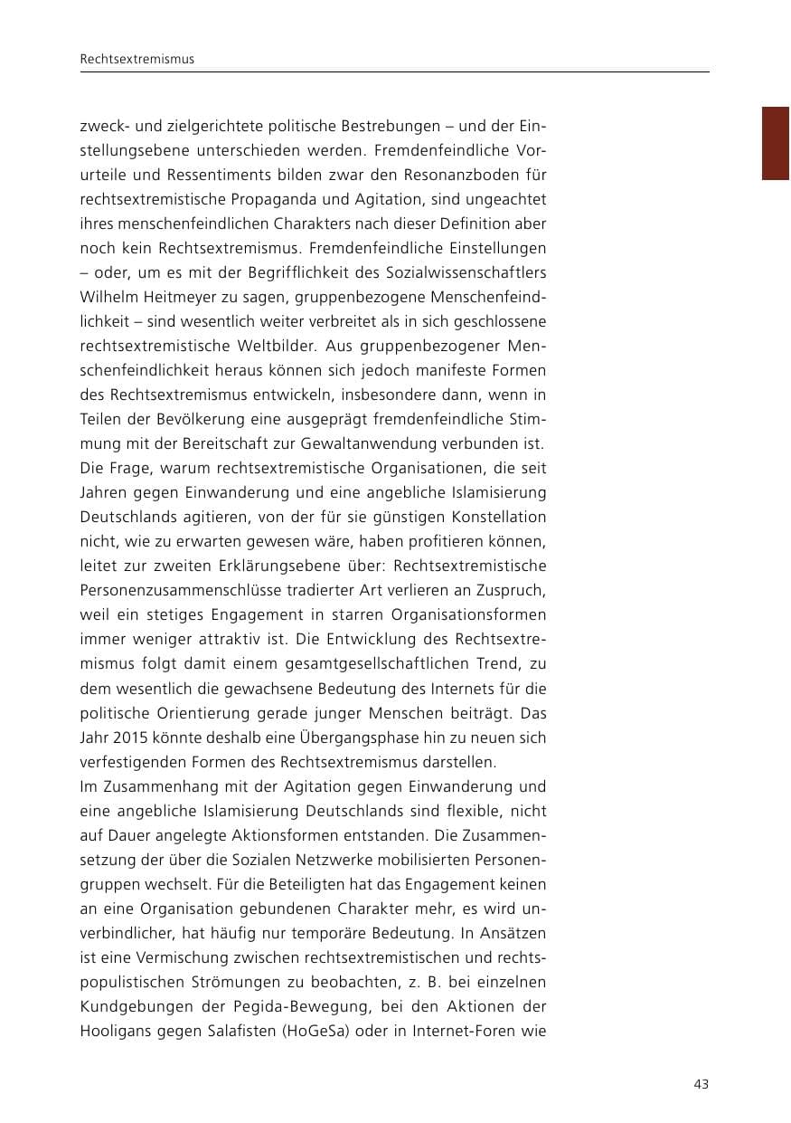 Seite 45 des Verfassungsschutzbericht 2015 Niedersachsen