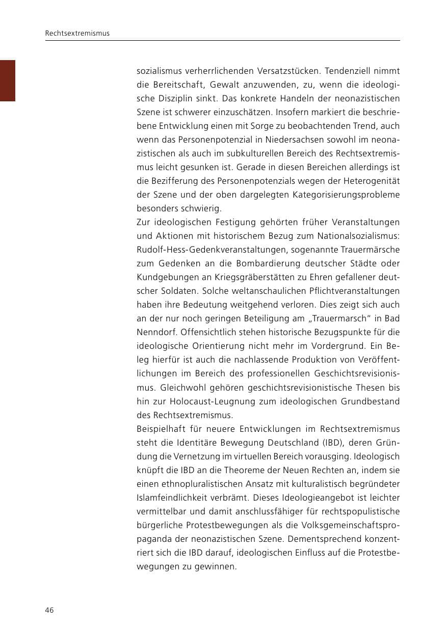 Seite 48 des Verfassungsschutzbericht 2015 Niedersachsen