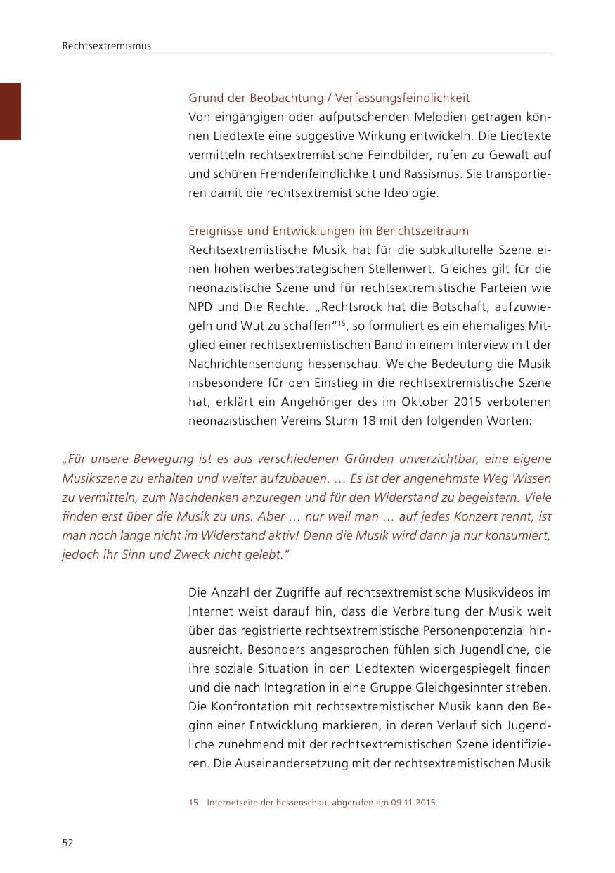 Seite 54 des Verfassungsschutzbericht 2015 Niedersachsen