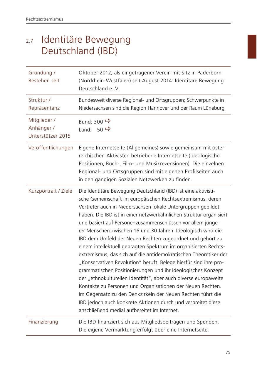 Seite 77 des Verfassungsschutzbericht 2015 Niedersachsen