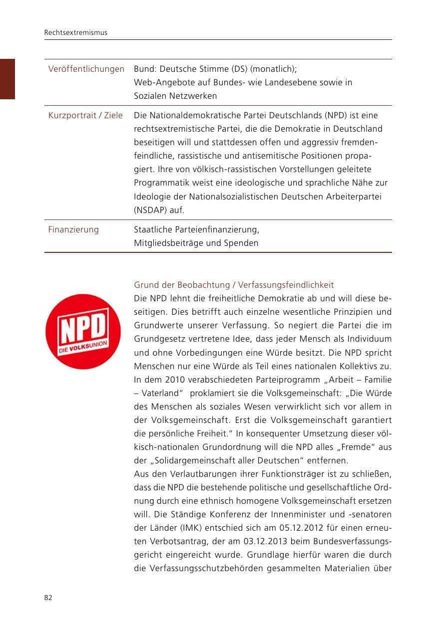 Seite 84 des Verfassungsschutzbericht 2015 Niedersachsen