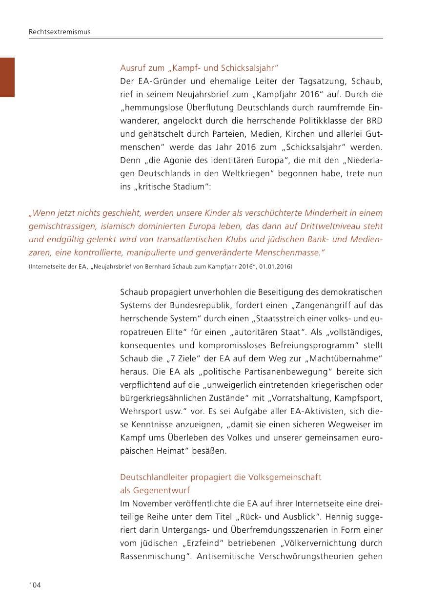 Seite 106 des Verfassungsschutzbericht 2016 Niedersachsen