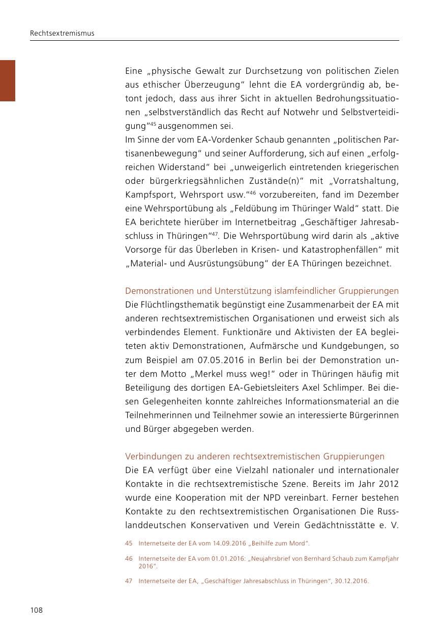 Seite 110 des Verfassungsschutzbericht 2016 Niedersachsen