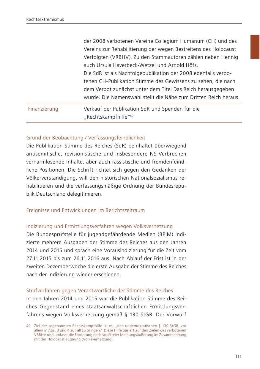 Seite 113 des Verfassungsschutzbericht 2016 Niedersachsen