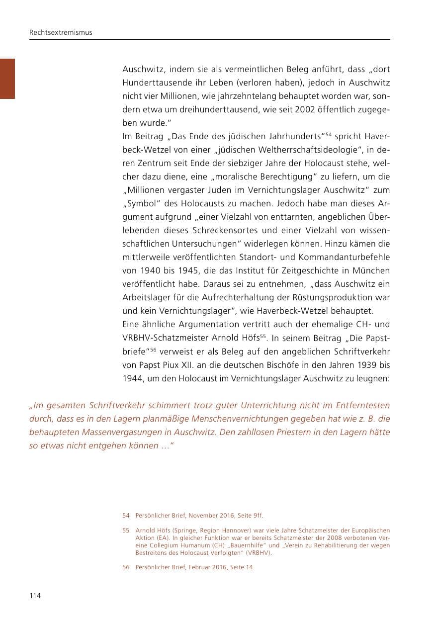 Seite 116 des Verfassungsschutzbericht 2016 Niedersachsen