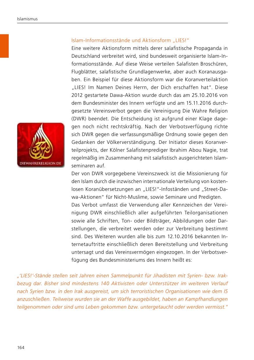 Seite 166 des Verfassungsschutzbericht 2016 Niedersachsen