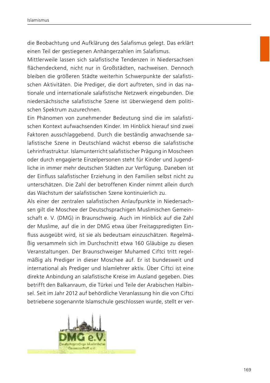 Seite 171 des Verfassungsschutzbericht 2016 Niedersachsen