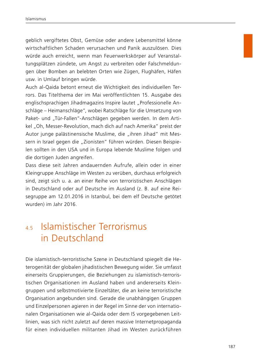 Seite 189 des Verfassungsschutzbericht 2016 Niedersachsen