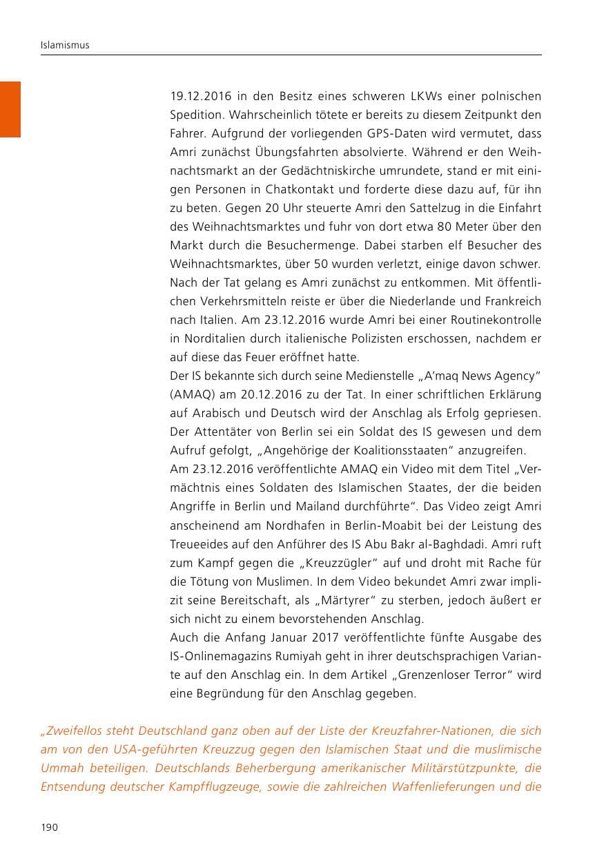 Seite 192 des Verfassungsschutzbericht 2016 Niedersachsen