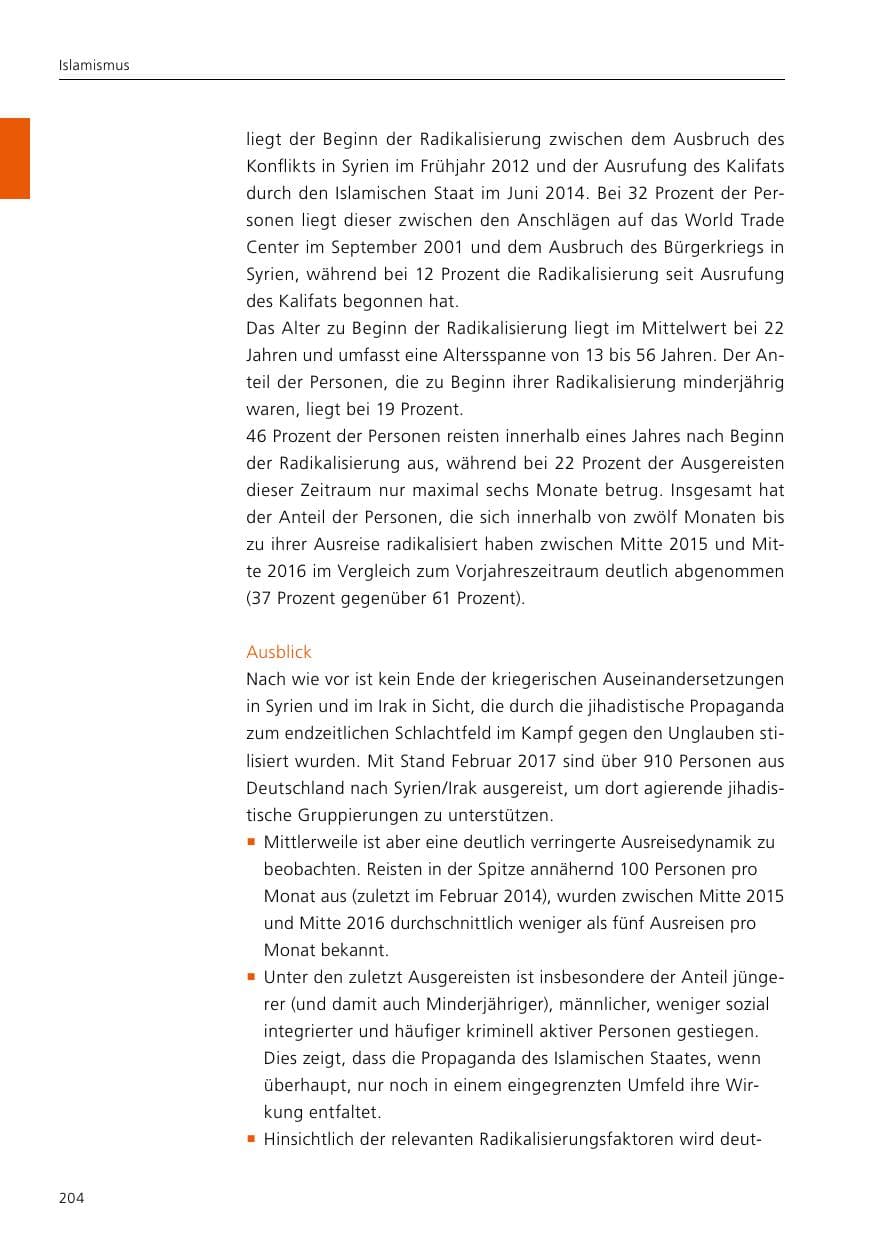 Seite 206 des Verfassungsschutzbericht 2016 Niedersachsen