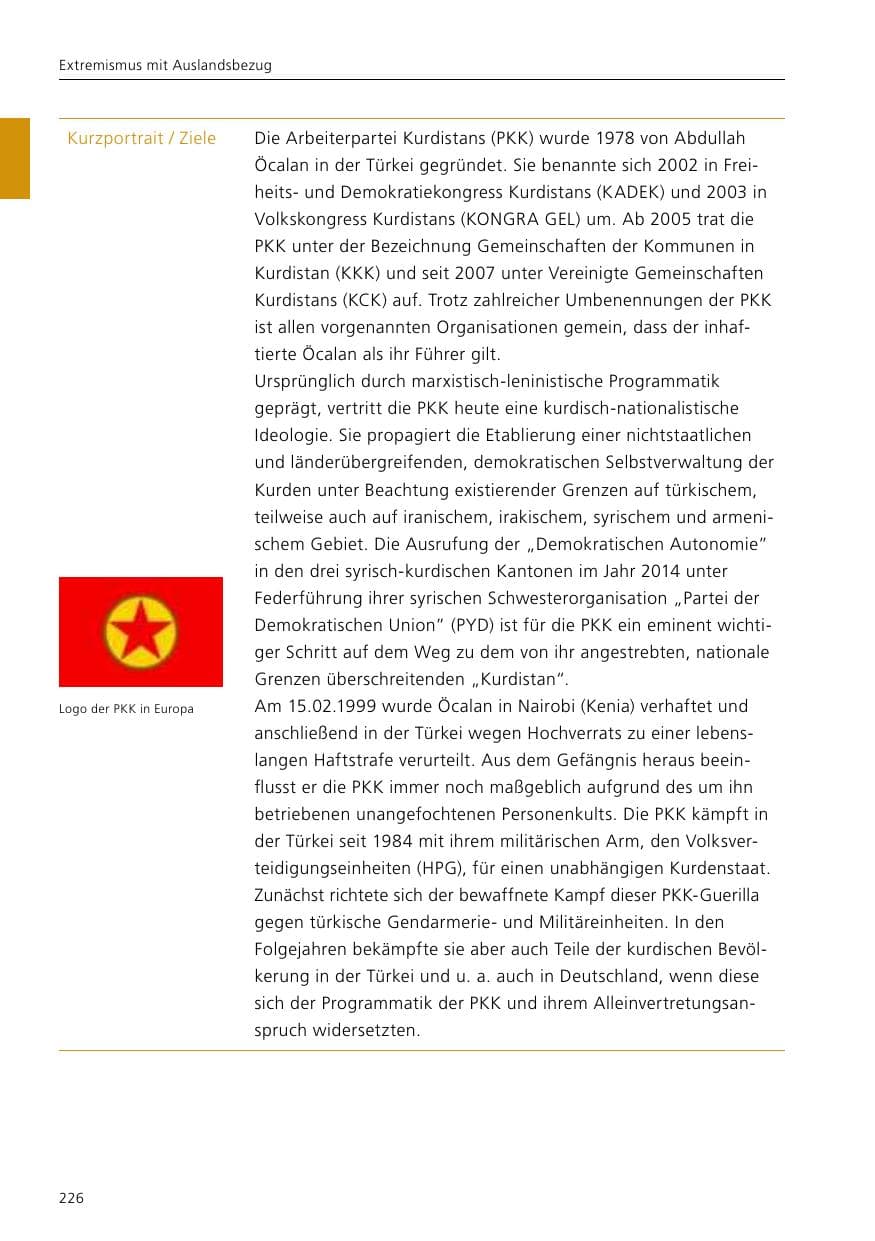 Seite 228 des Verfassungsschutzbericht 2016 Niedersachsen