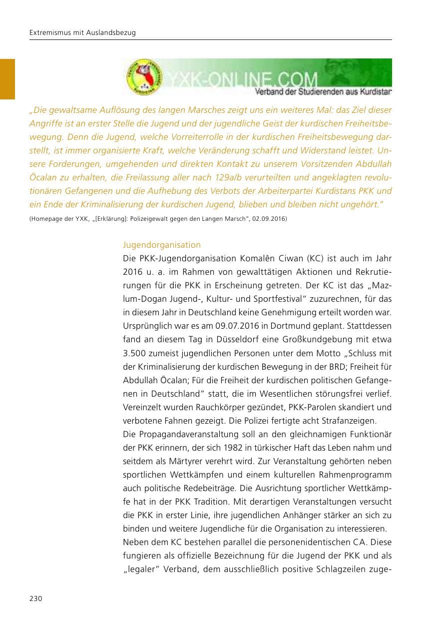 Seite 232 des Verfassungsschutzbericht 2016 Niedersachsen
