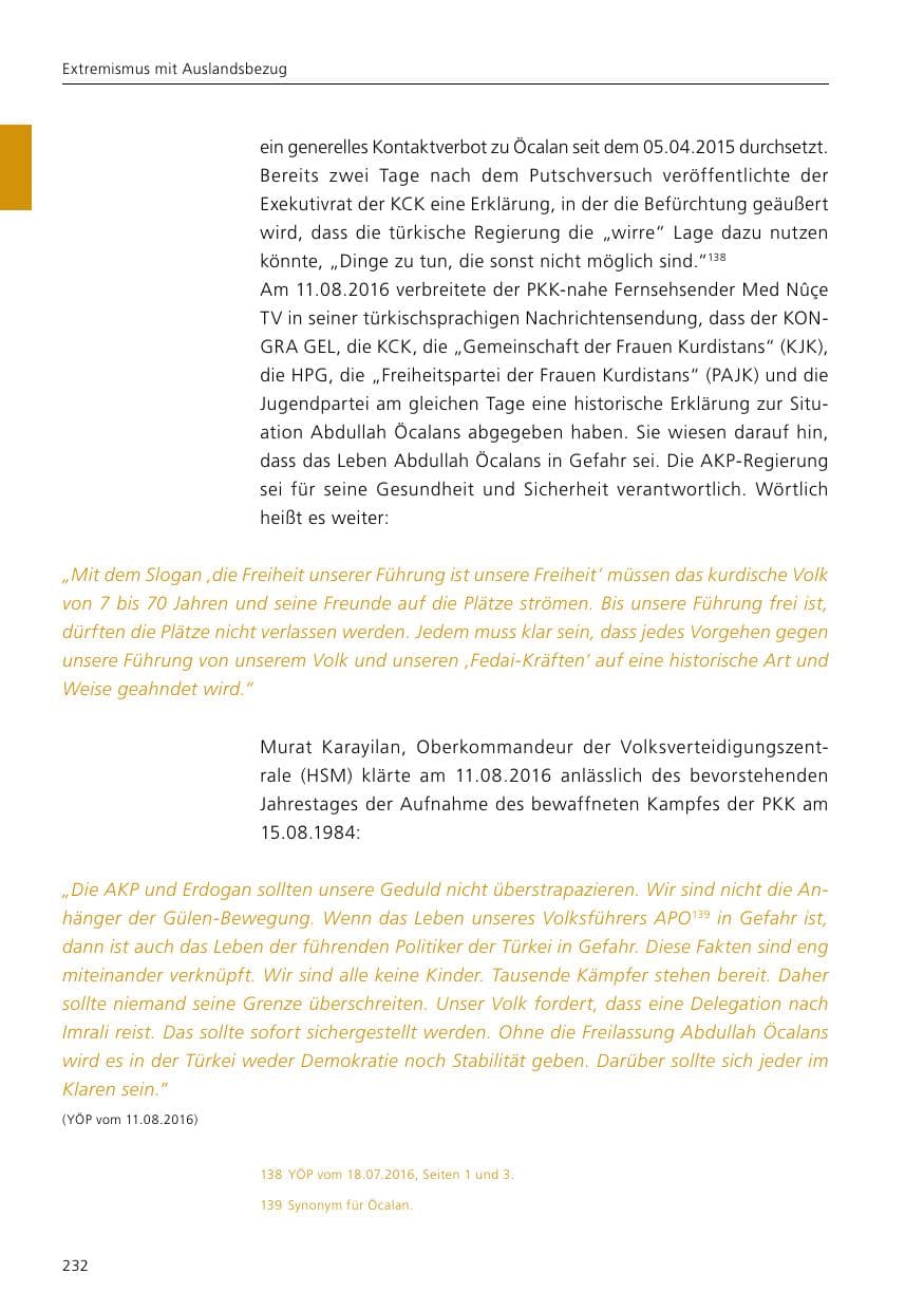 Seite 234 des Verfassungsschutzbericht 2016 Niedersachsen