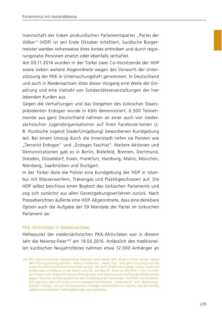 Seite 237 des Verfassungsschutzbericht 2016 Niedersachsen