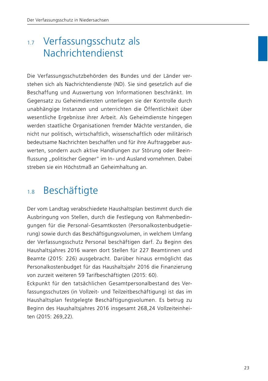 Seite 25 des Verfassungsschutzbericht 2016 Niedersachsen