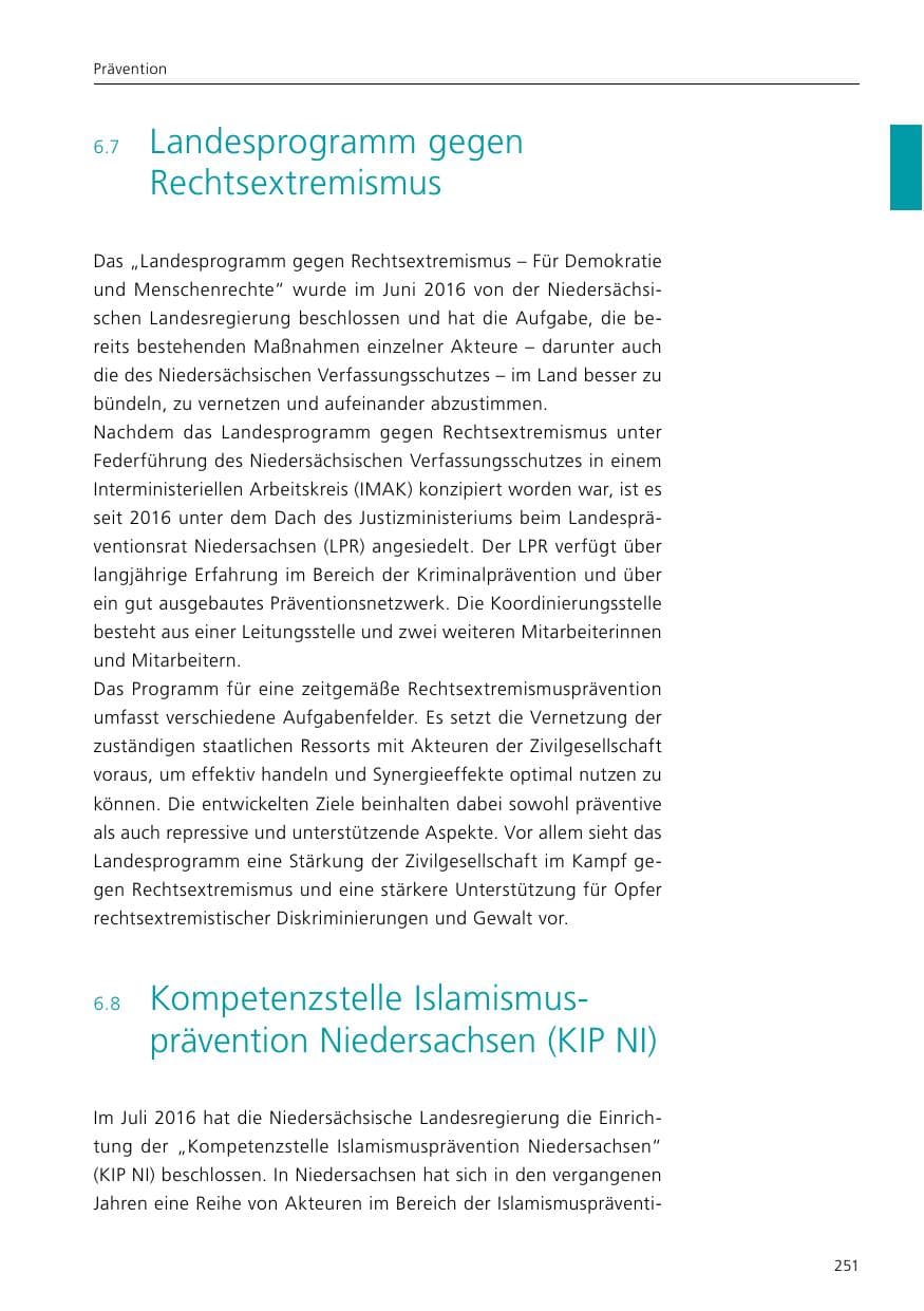 Seite 253 des Verfassungsschutzbericht 2016 Niedersachsen