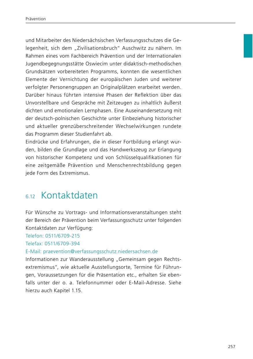 Seite 259 des Verfassungsschutzbericht 2016 Niedersachsen