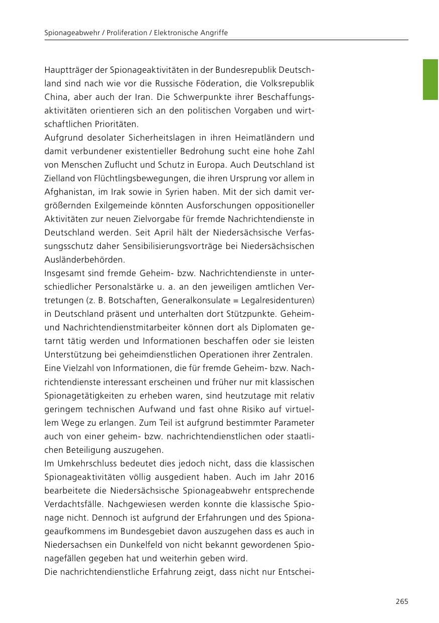 Seite 267 des Verfassungsschutzbericht 2016 Niedersachsen