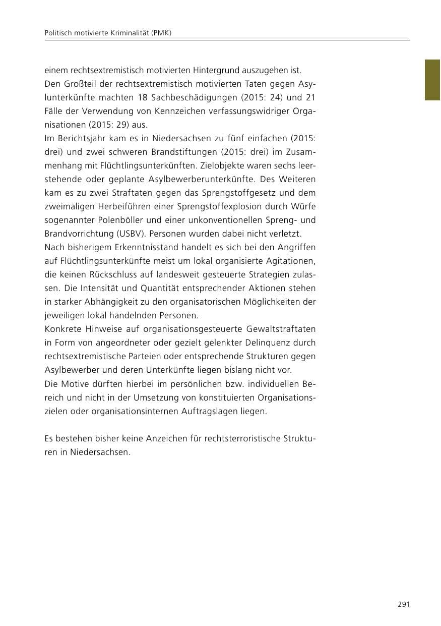 Seite 293 des Verfassungsschutzbericht 2016 Niedersachsen