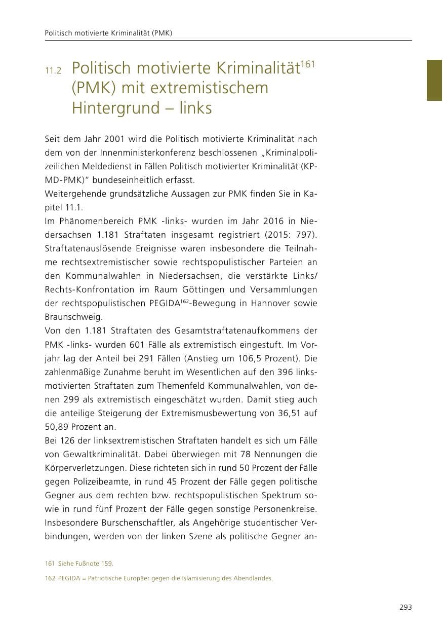 Seite 295 des Verfassungsschutzbericht 2016 Niedersachsen