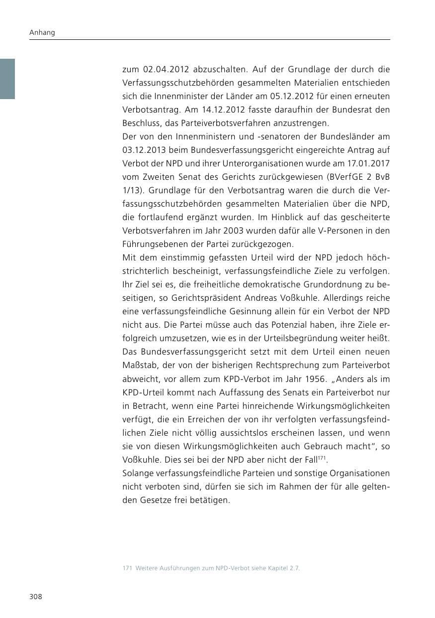 Seite 310 des Verfassungsschutzbericht 2016 Niedersachsen