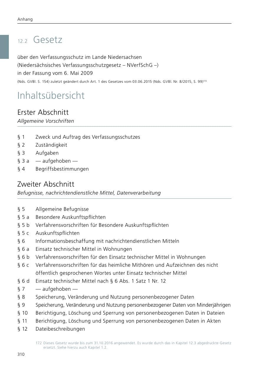 Seite 312 des Verfassungsschutzbericht 2016 Niedersachsen