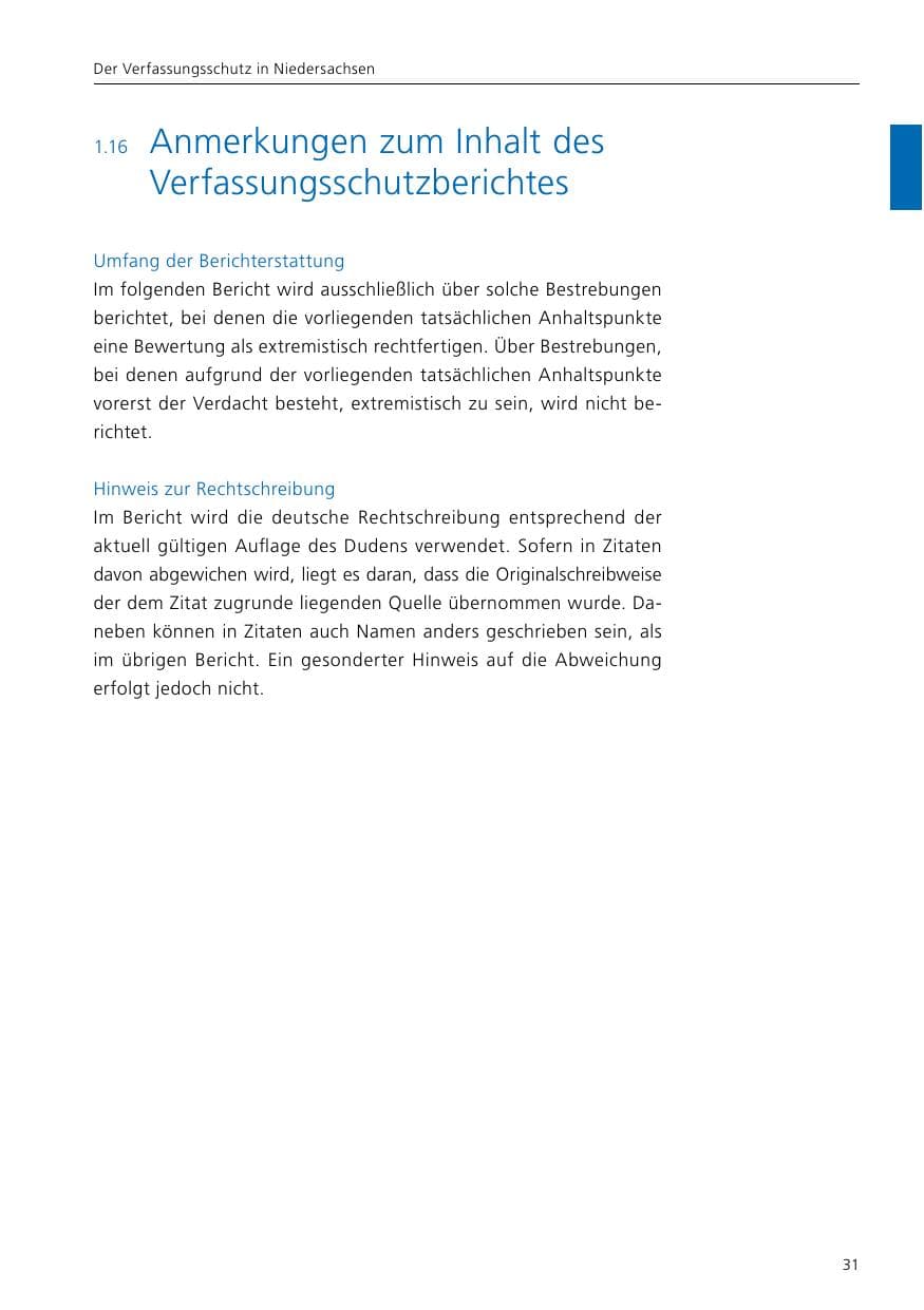 Seite 33 des Verfassungsschutzbericht 2016 Niedersachsen