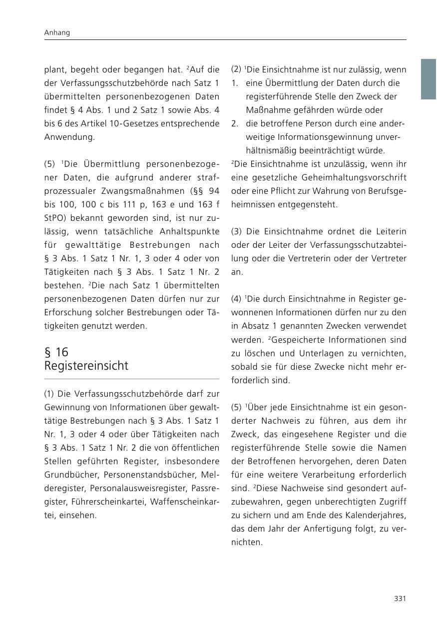 Seite 333 des Verfassungsschutzbericht 2016 Niedersachsen