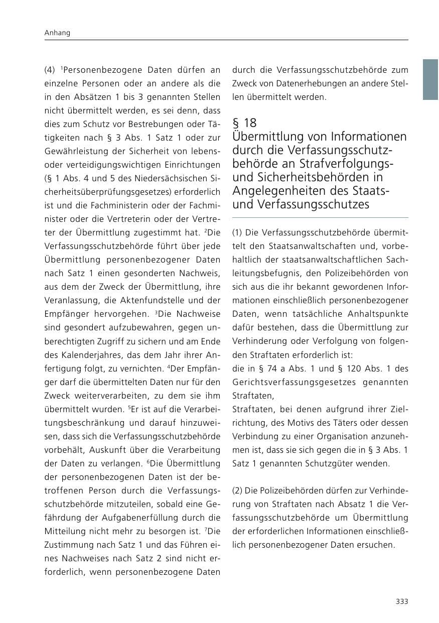 Seite 335 des Verfassungsschutzbericht 2016 Niedersachsen
