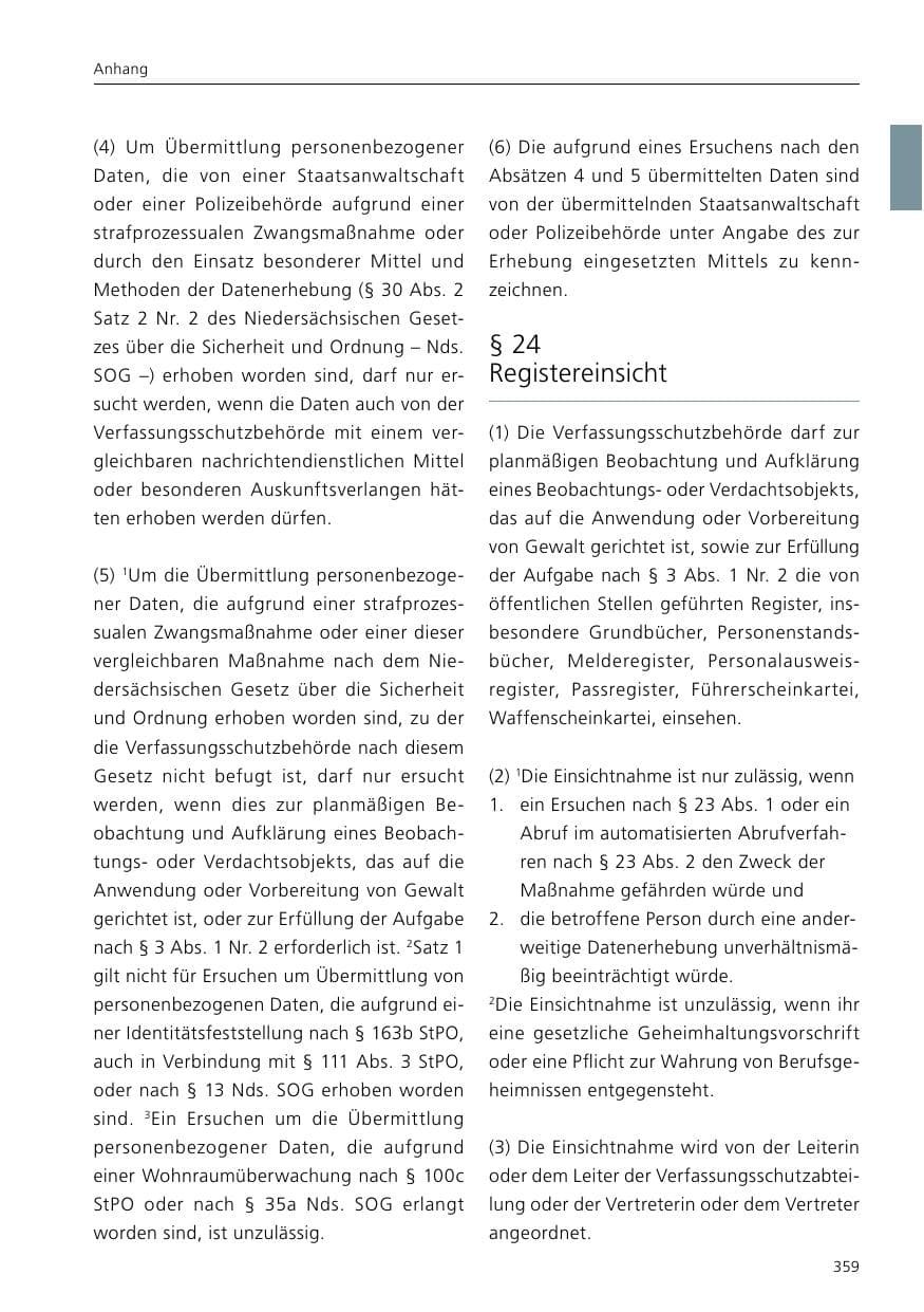 Seite 361 des Verfassungsschutzbericht 2016 Niedersachsen
