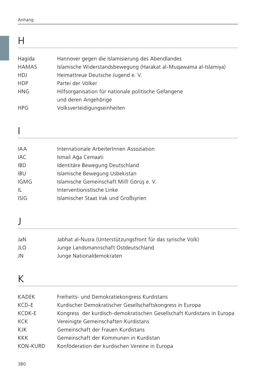 Seite 382 des Verfassungsschutzbericht 2016 Niedersachsen