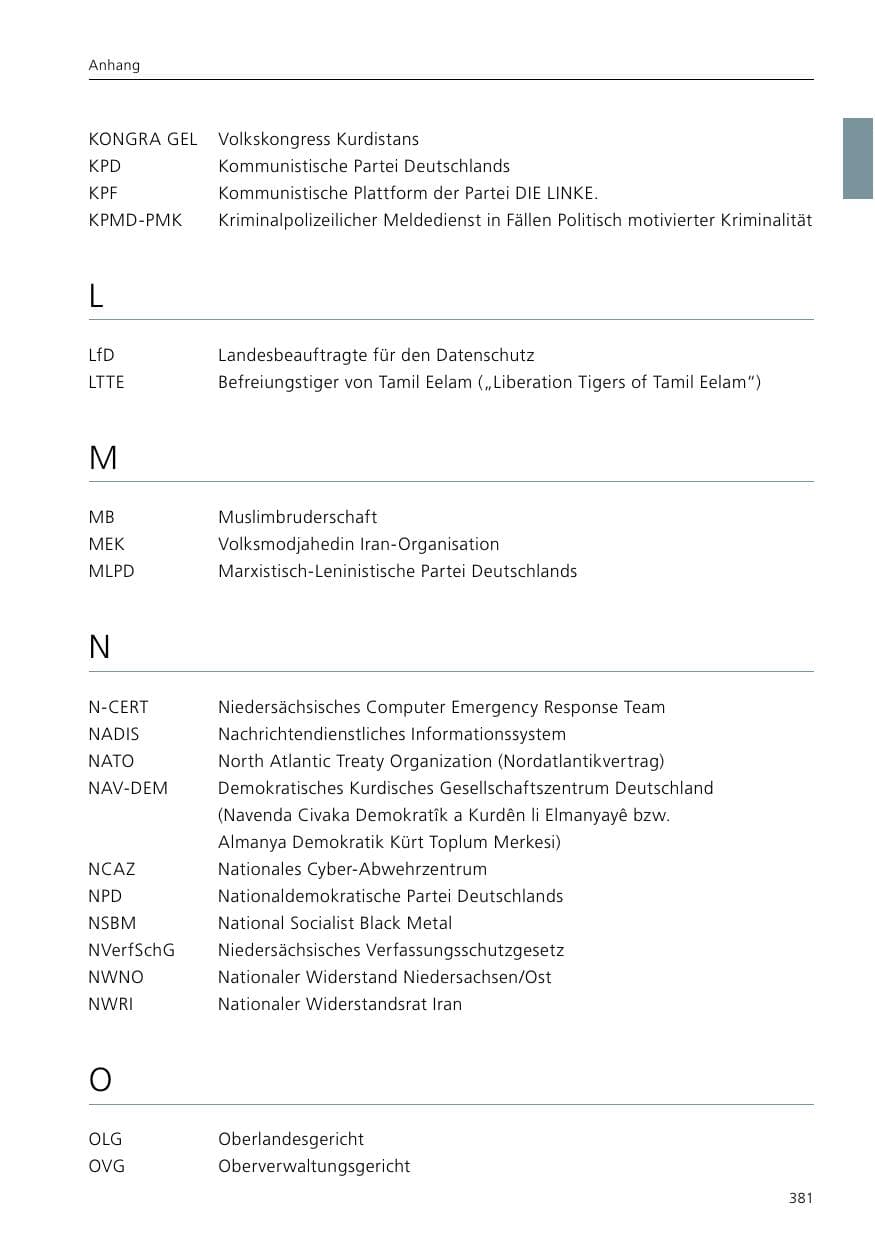 Seite 383 des Verfassungsschutzbericht 2016 Niedersachsen