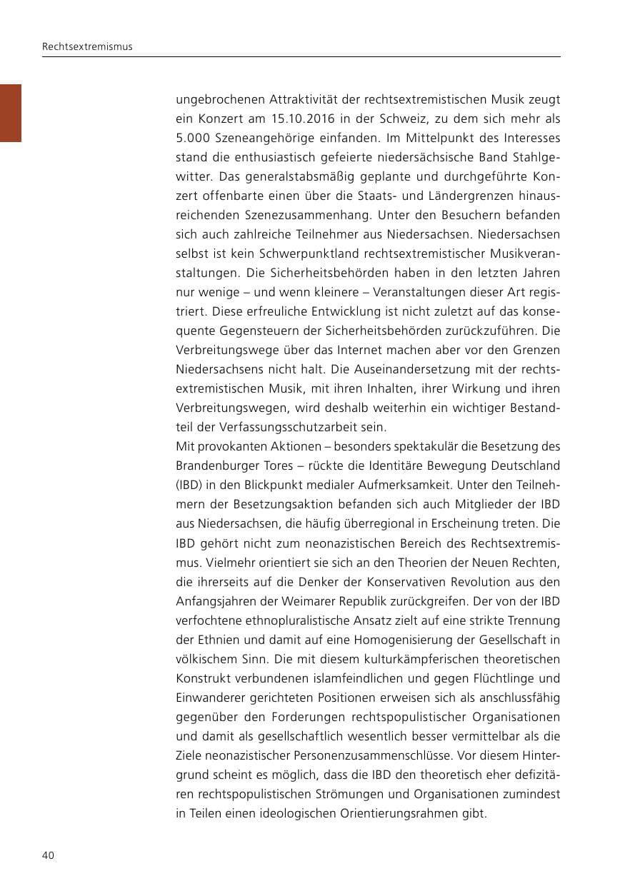 Seite 42 des Verfassungsschutzbericht 2016 Niedersachsen