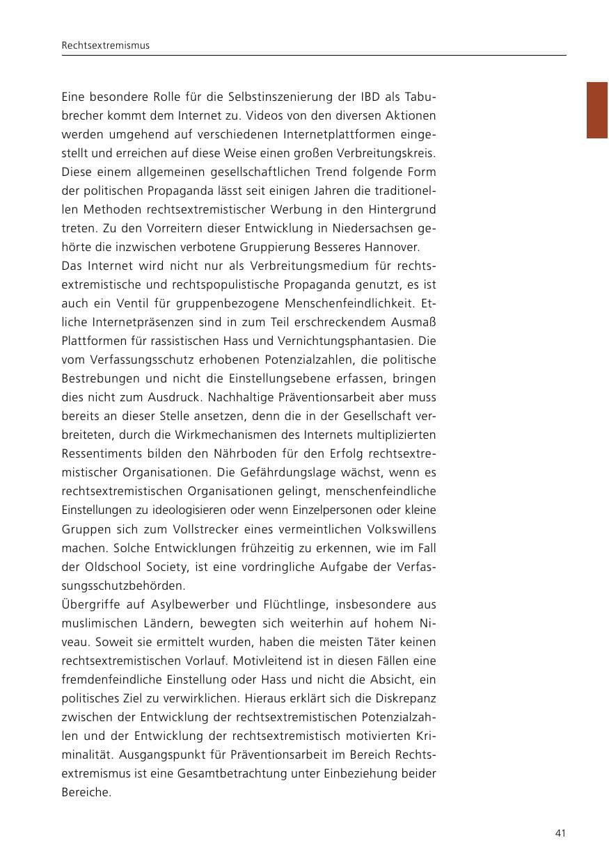 Seite 43 des Verfassungsschutzbericht 2016 Niedersachsen