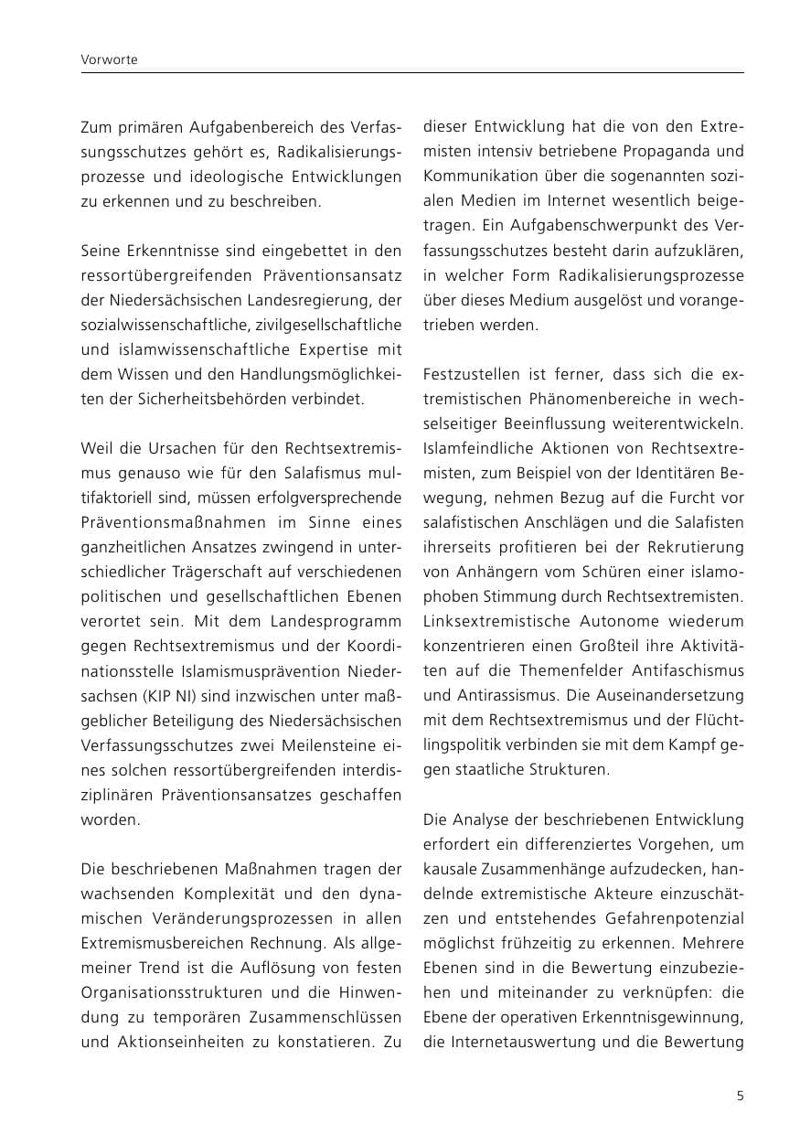 Seite 7 des Verfassungsschutzbericht 2016 Niedersachsen
