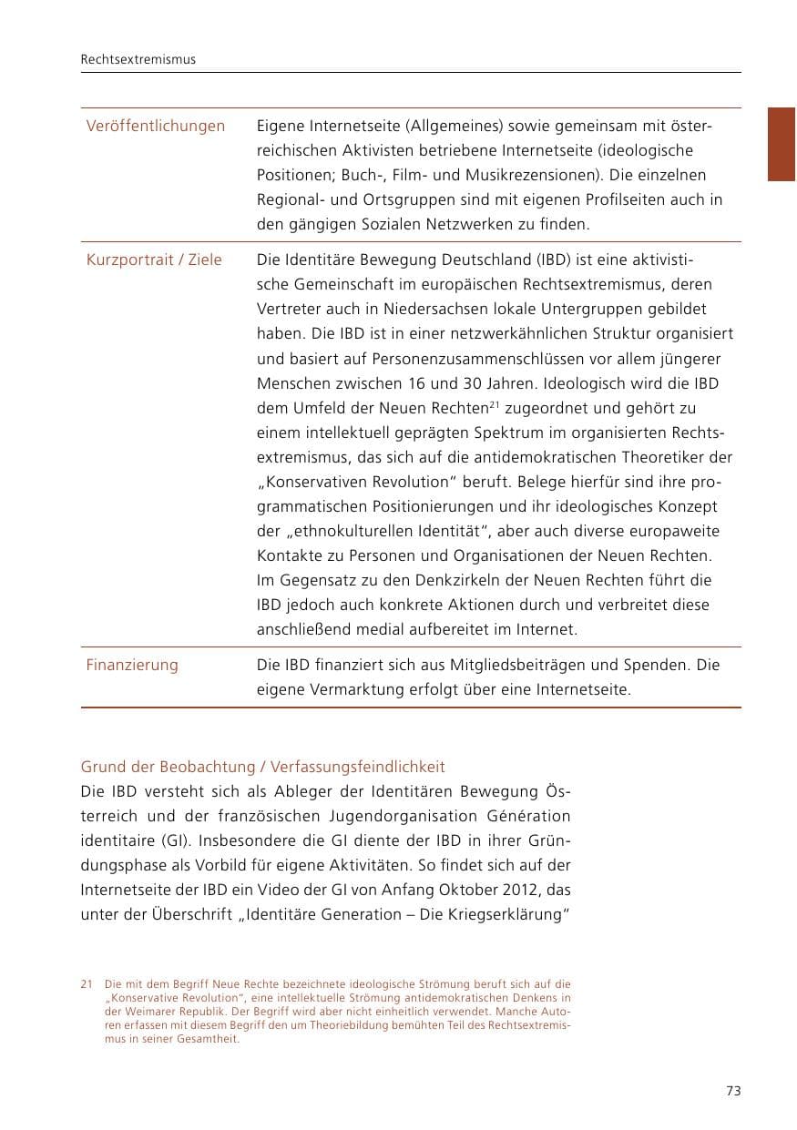 Seite 75 des Verfassungsschutzbericht 2016 Niedersachsen