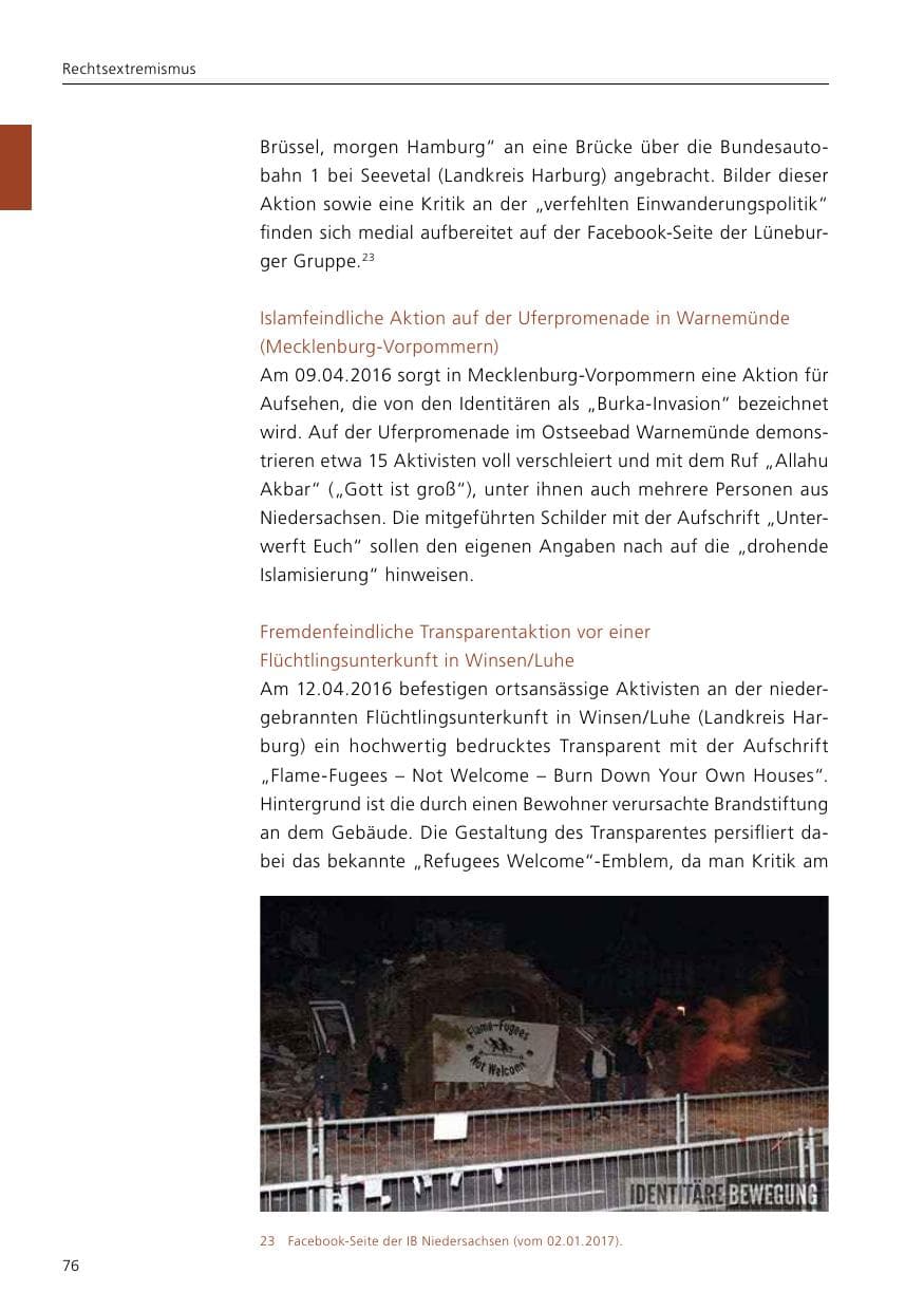 Seite 78 des Verfassungsschutzbericht 2016 Niedersachsen