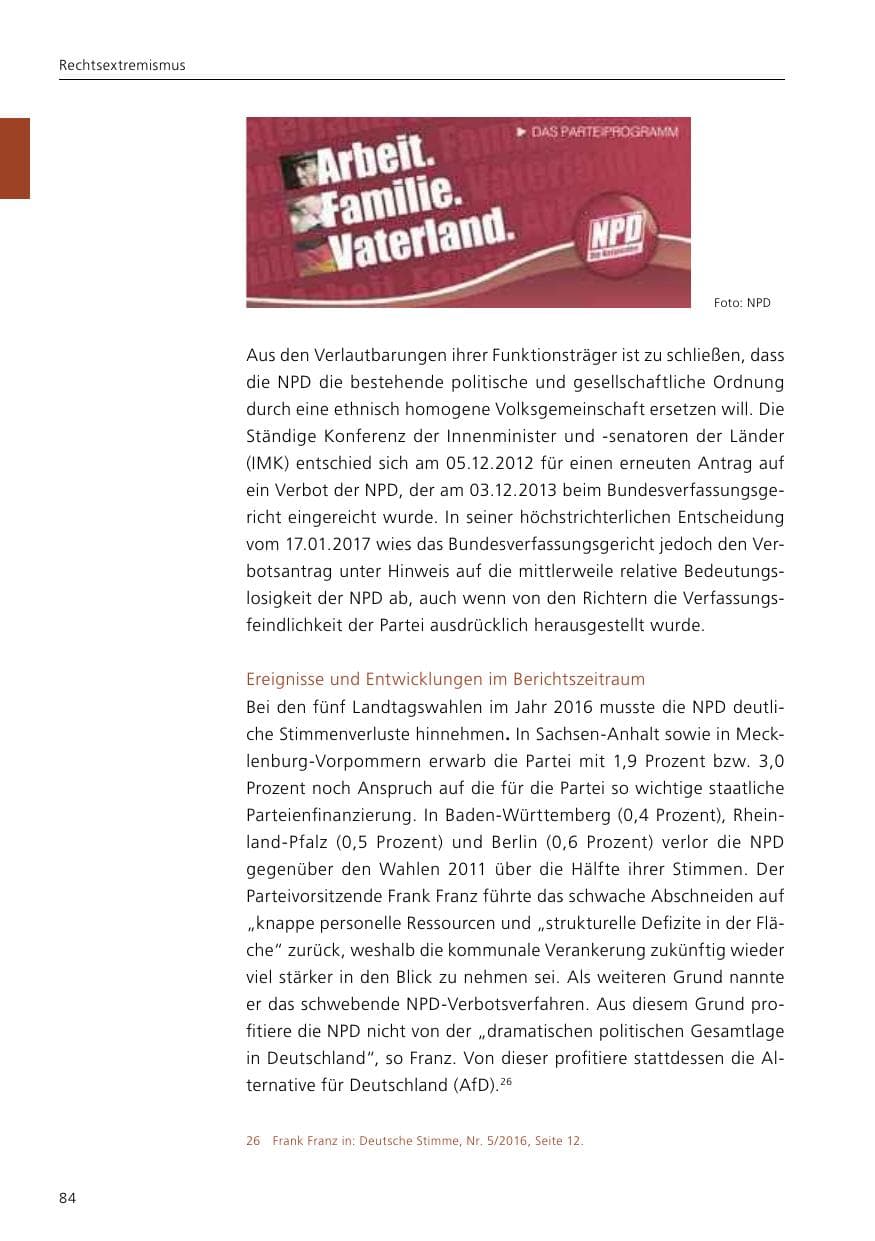 Seite 86 des Verfassungsschutzbericht 2016 Niedersachsen