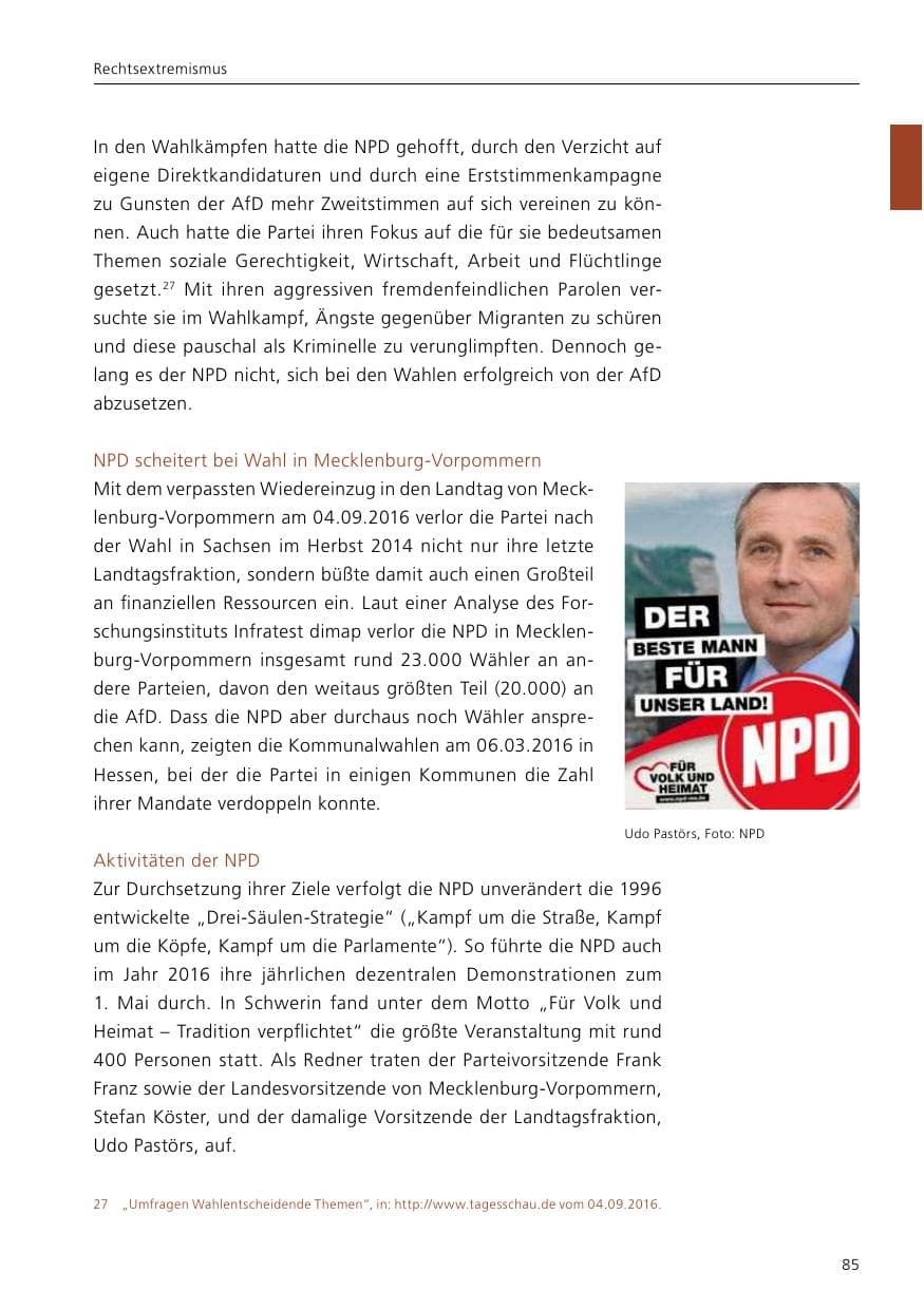 Seite 87 des Verfassungsschutzbericht 2016 Niedersachsen