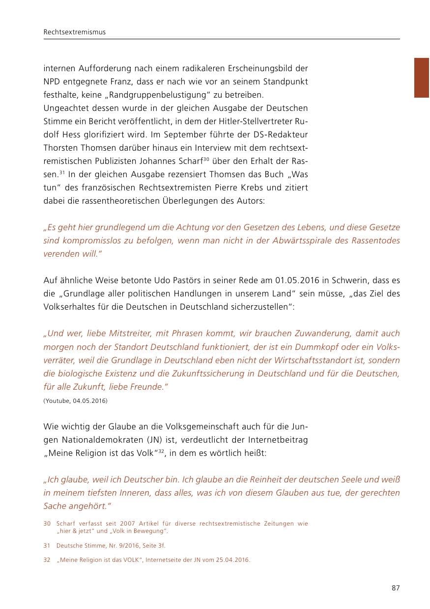 Seite 89 des Verfassungsschutzbericht 2016 Niedersachsen