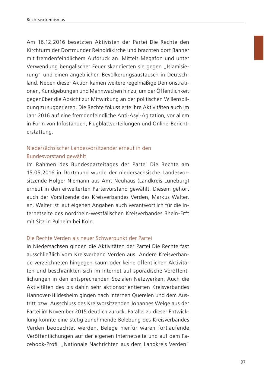 Seite 99 des Verfassungsschutzbericht 2016 Niedersachsen