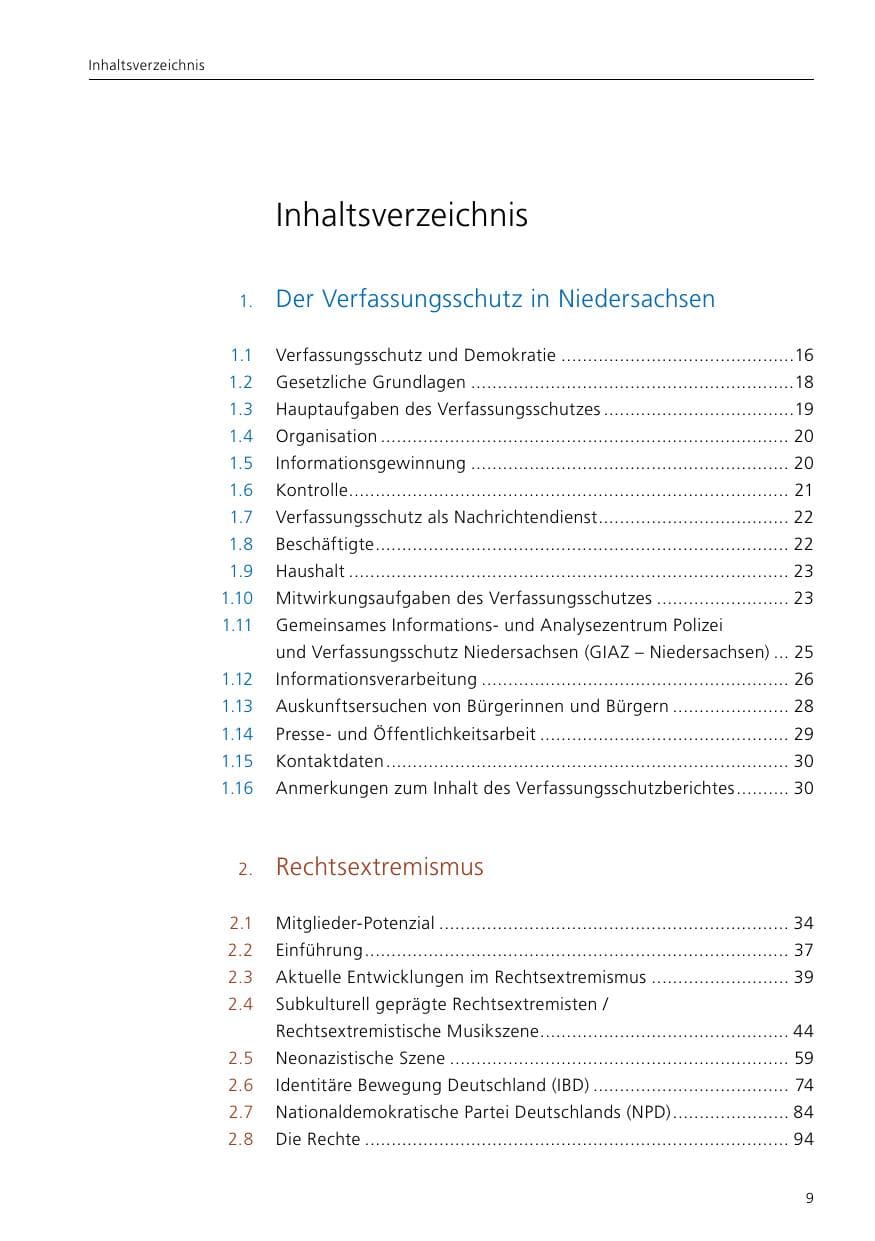 Seite 11 des Verfassungsschutzbericht 2017 Niedersachsen