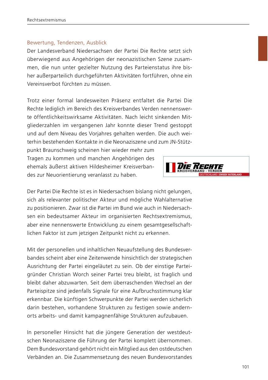 Seite 103 des Verfassungsschutzbericht 2017 Niedersachsen