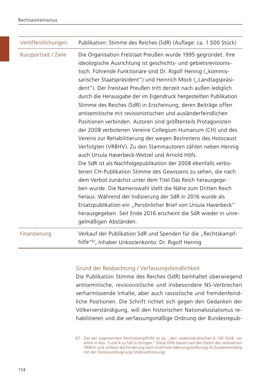 Seite 116 des Verfassungsschutzbericht 2017 Niedersachsen