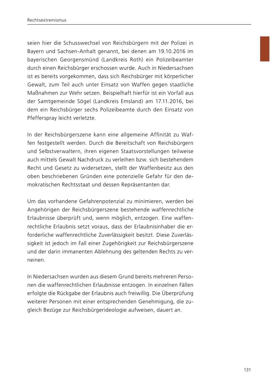 Seite 133 des Verfassungsschutzbericht 2017 Niedersachsen