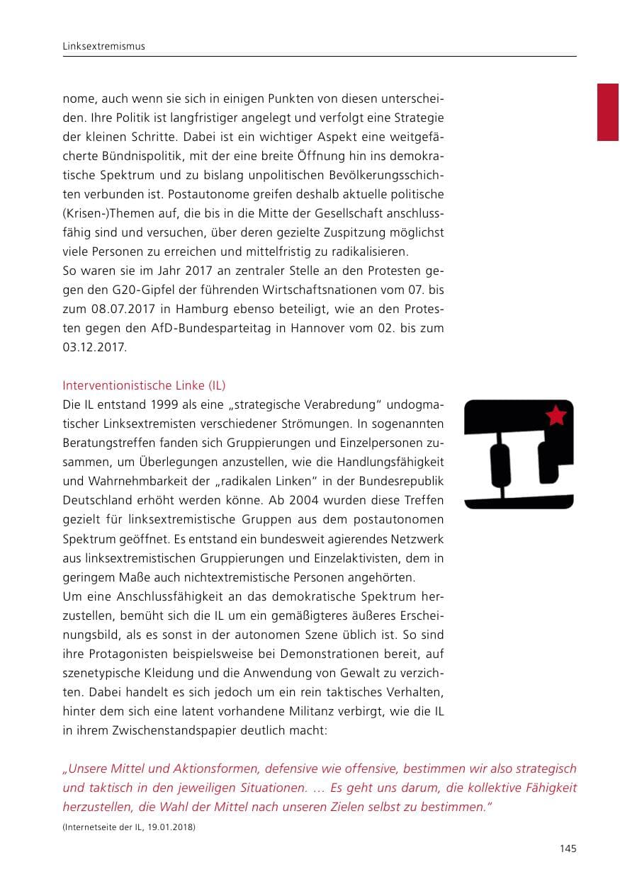 Seite 147 des Verfassungsschutzbericht 2017 Niedersachsen