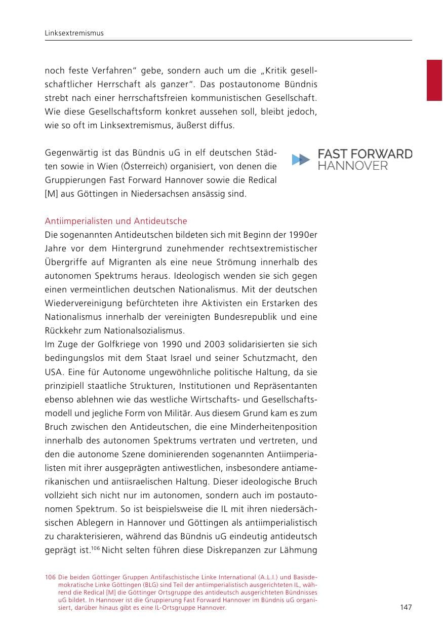 Seite 149 des Verfassungsschutzbericht 2017 Niedersachsen